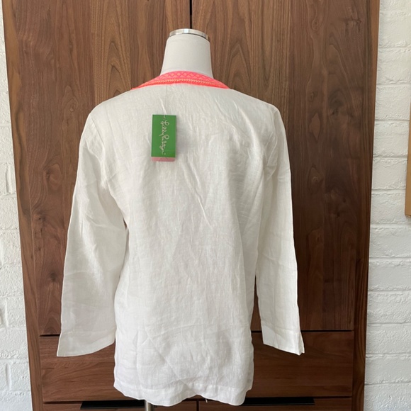 LILLY PULITZER White Linen Tunic NWT - size M - Picture 4 of 9